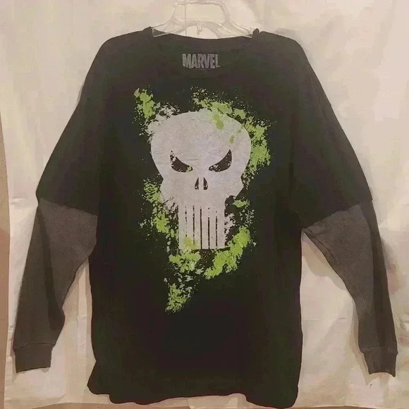 Marvel Other - Marvel Punisher Tee Shirt  Long Sleeve 2 Tone Men's Size 2XL
